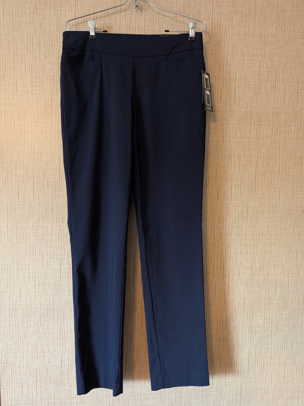 Kim Rogers Navy Straight-Leg Pull-On Trousers